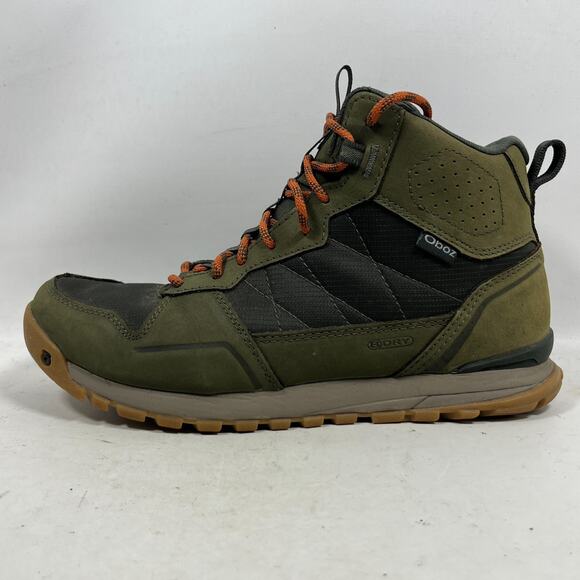 OBOZ Boots Mens 9.5 Bozeman Mid B-DRY Leather Hiking Shoes Insulated Green main image 10